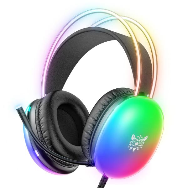 ONIKUMA X25 Pro RGB Gaming Headset White/Black – 3.5mm Stereo Surround Sound with Noise Cancelling Mic | TechFlex.pk